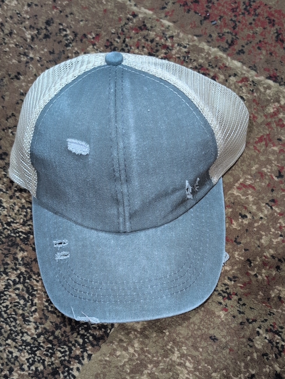Nwot Washed Gray Mesh-Back Trucker Cap - Unbranded